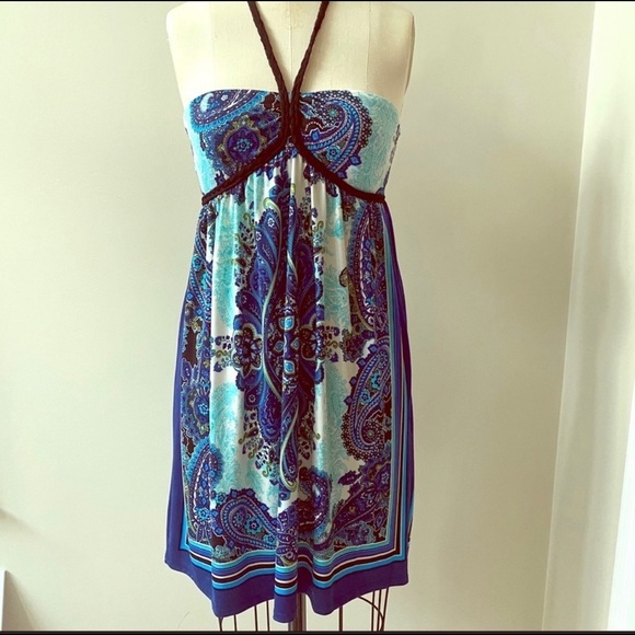Arden B Halter Babydoll Paisley Dress Cover Up Medium - Picture 1 of 6